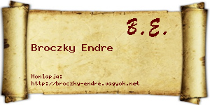 Broczky Endre névjegykártya